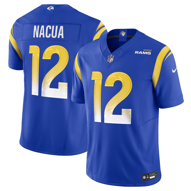 Men's Blue Los Angeles Rams #12 Puka Nacua 2024 F.U.S.E. Vapor Untouchable Stitched Football Jersey